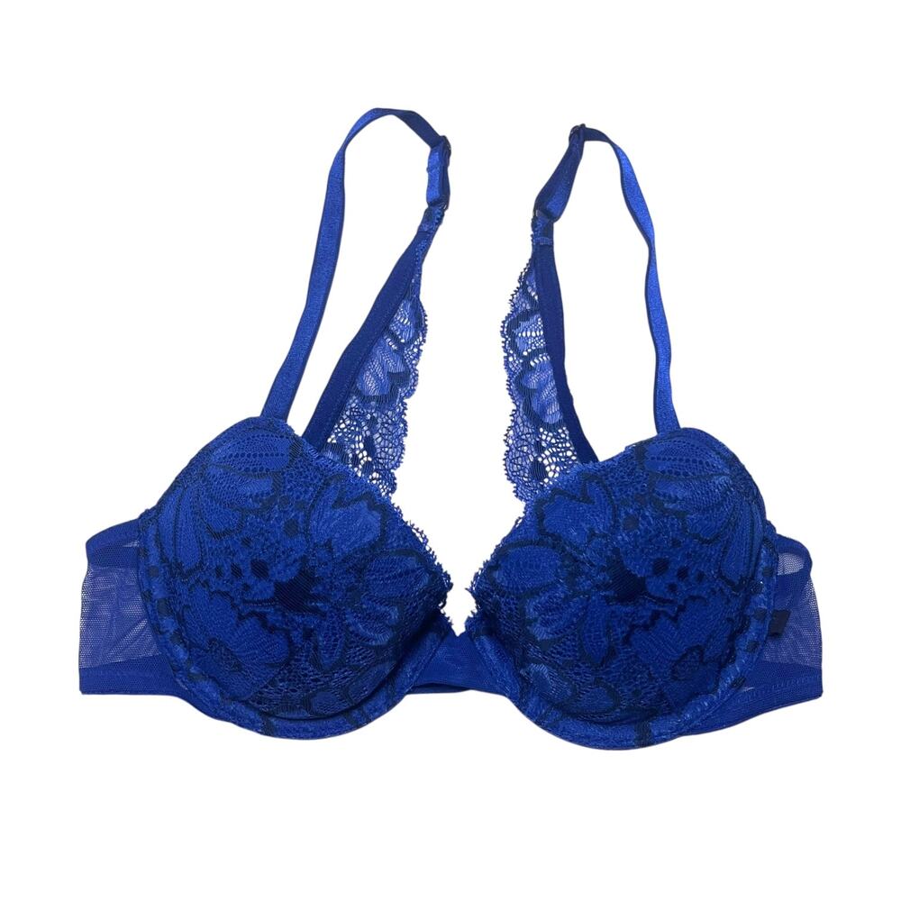 Victoria's Secret Floral Lace Lightly Lined Demi Bra Size 32B